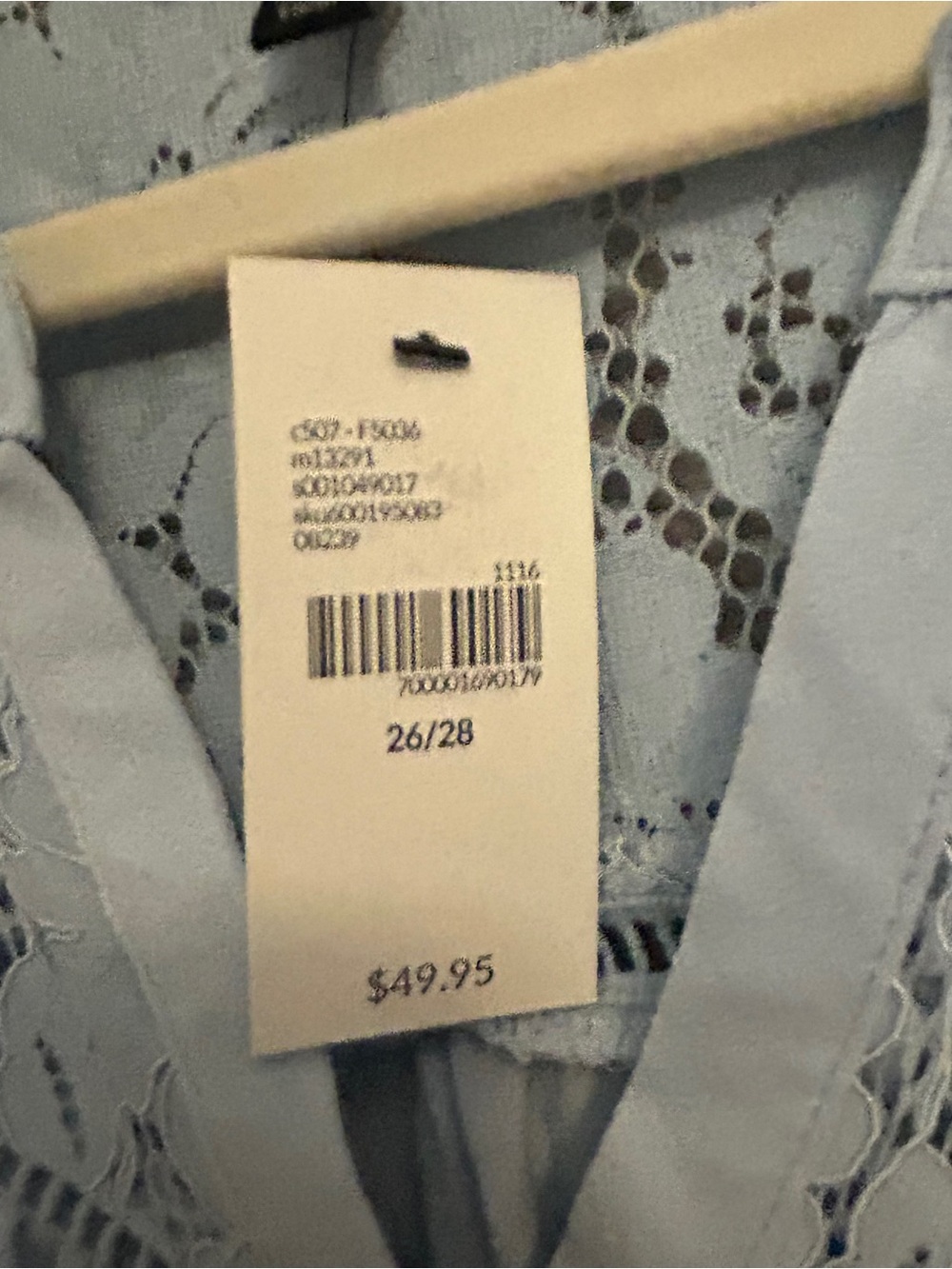 Powder blue Lace yoke peasant blouse lane bryant NWT BOHO - Picture 3 of 4